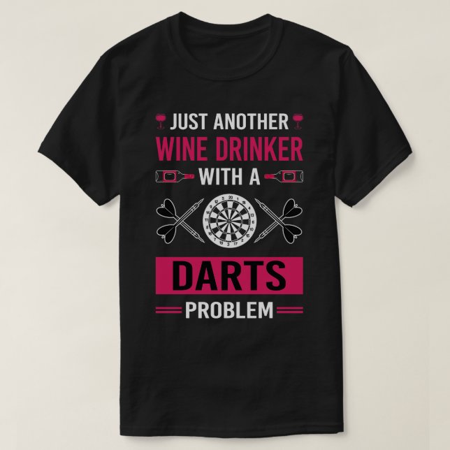 Wine Drinker Darts T-Shirt (Design Front)