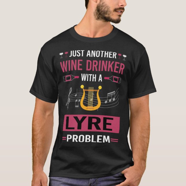 Wine Drinker Lyre T-Shirt (Front)