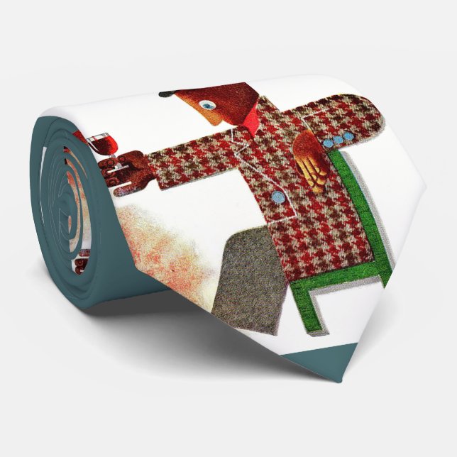 wine drinker print  tie (Rolled)