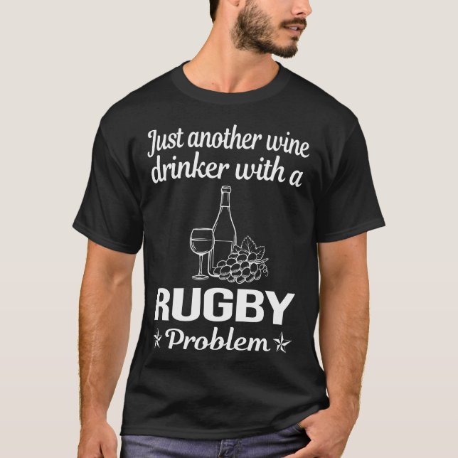 Wine Drinker Rugby T-Shirt (Front)
