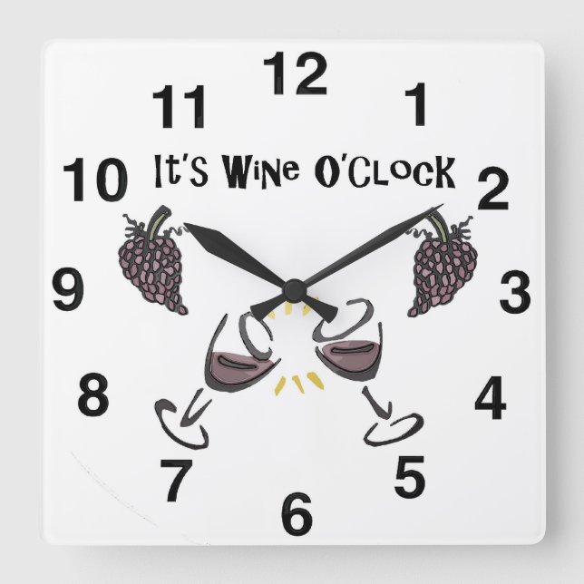 Wine Drinkers Wall Clock - Unique Gift Wine Lovers (Front)