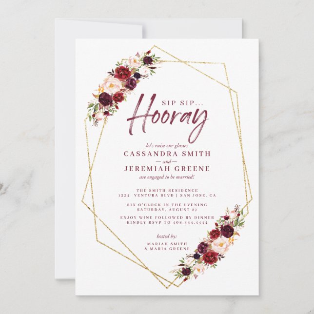 Wine Engagement Party Invitation (Front)