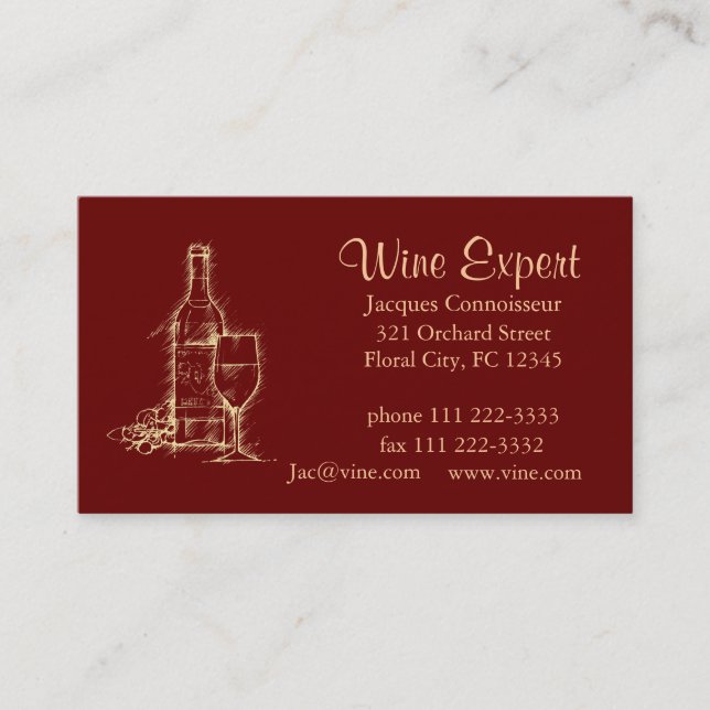 Wine Expert Business Card (Front)
