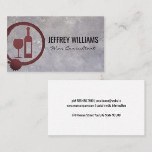 Wine Expert Glass and Bottle Business Card