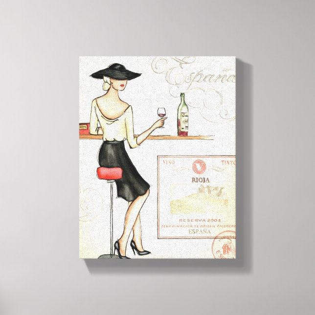 Wine Fashionista Canvas Print (Front)