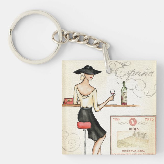 Wine Fashionista Keychain (Front)