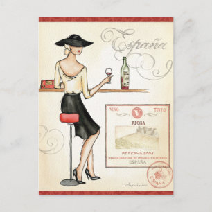 Wine Fashionista Postcard