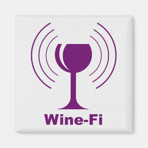 Wine-Fi Waves Purple Wine Glass Magnet