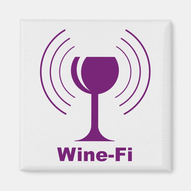 Wine-Fi Waves Purple Wine Glass Magnet (Front)
