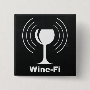 Wine-Fi Wine Lover Humour 2 Inch Square Button