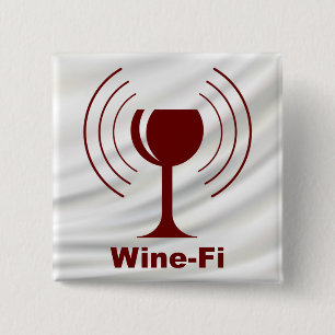 Wine-Fi Wine Lover Humour 2 Inch Square Button