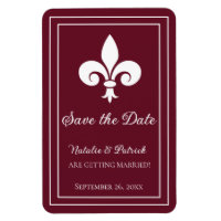 Wine Fleur de Lis Save the Date Magnet