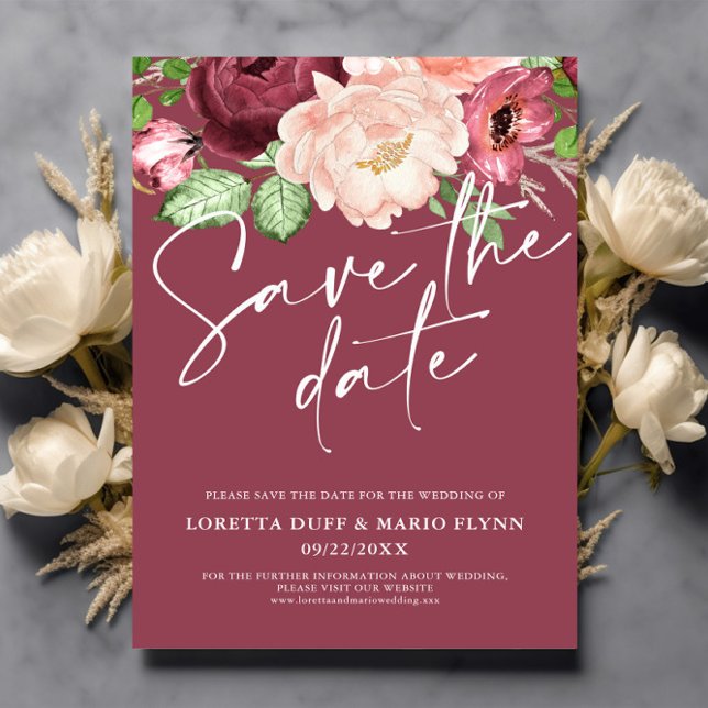 Wine floral Save the date Invitation (Creator Uploaded)