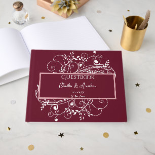 Wine Flourish Wedding Guest Book