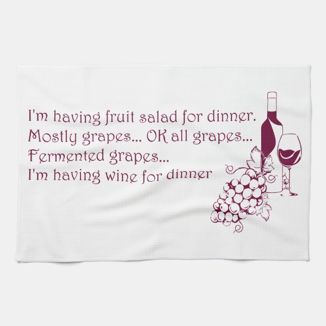 Wine for dinner kitchen towel (Horizontal)