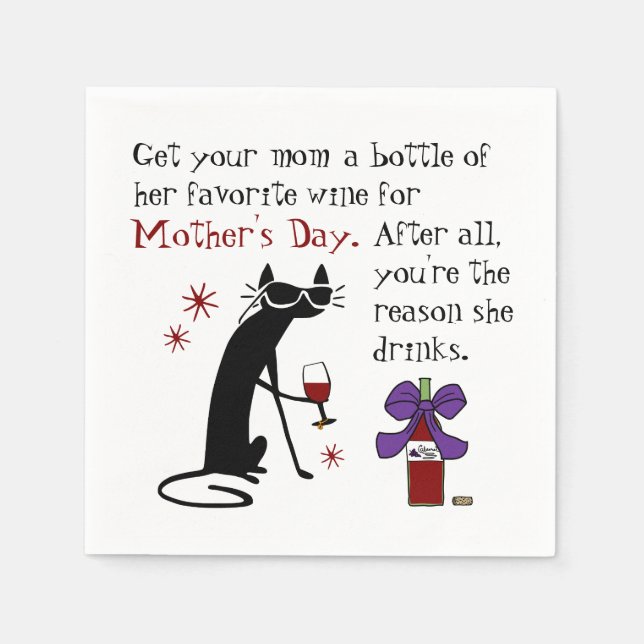Wine for Mother's Day Napkin (Front)