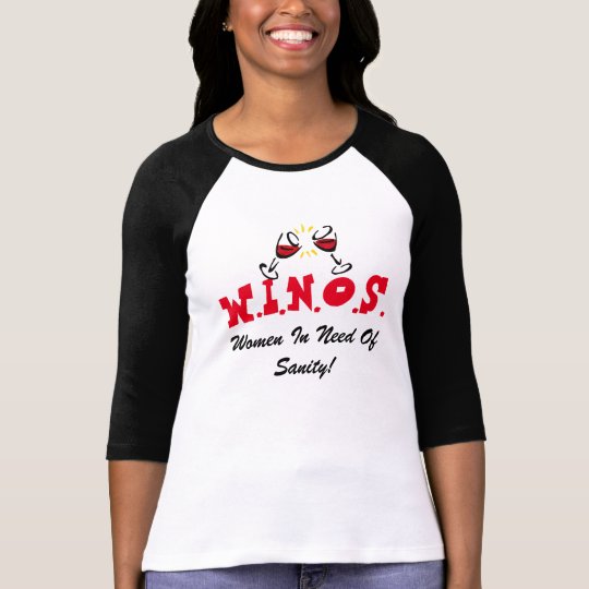 Wine For Sanity! Black/Red T-Shirt
