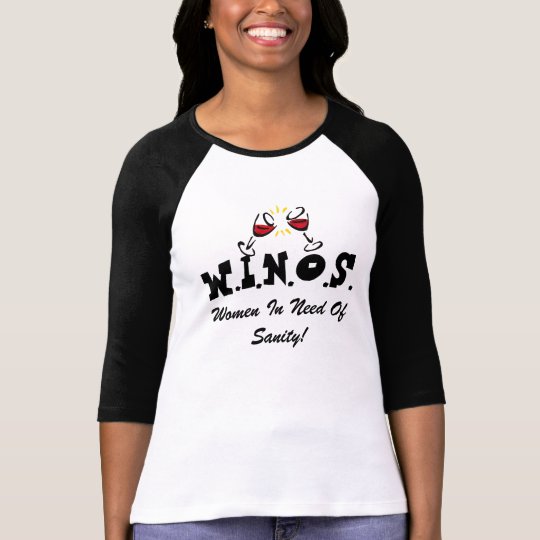 Wine For Sanity! Black T-Shirt