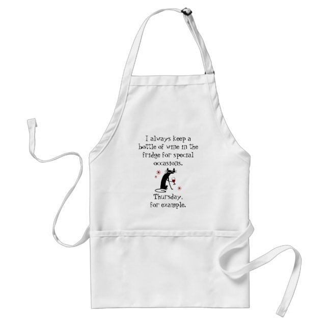 Wine for Special Occasions Funny Cat Standard Apron (Front)