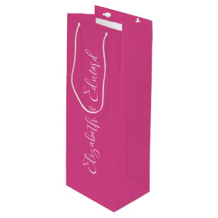 Wine Gift Bag - Pink and White Text