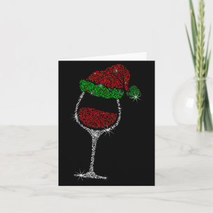 Wine Gl With Santa Hat Wine Lover Christmas Gift  Card