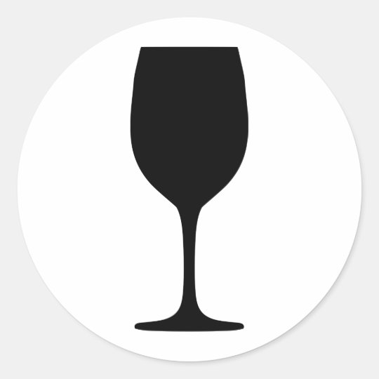 wine glas icon classic round sticker