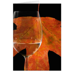 Wine Glass and Autumn Leaf