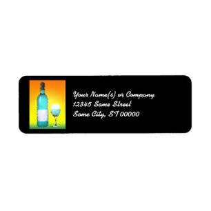 wine glass and bottle : stained glass