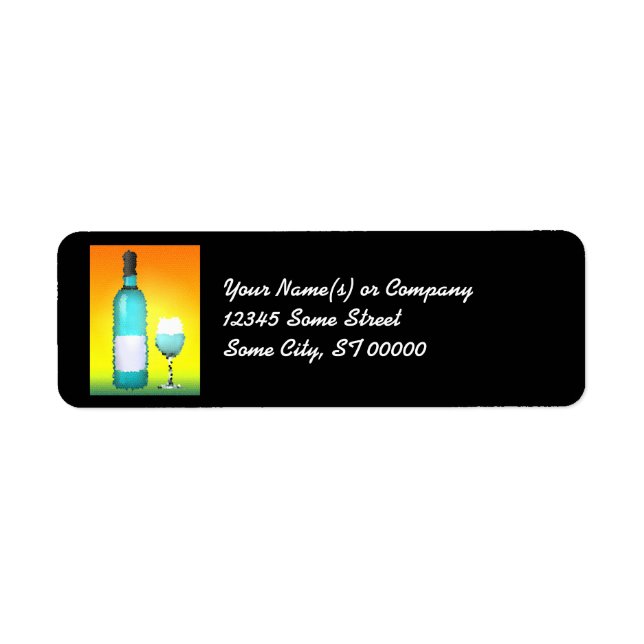 wine glass and bottle : stained glass (Front)