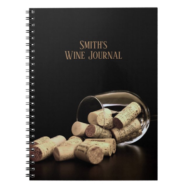 Wine Glass and Corks/Personalized Wine Journal (Front)