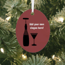 Wine, Glass and Corkscrew - Drinks Motif, own text