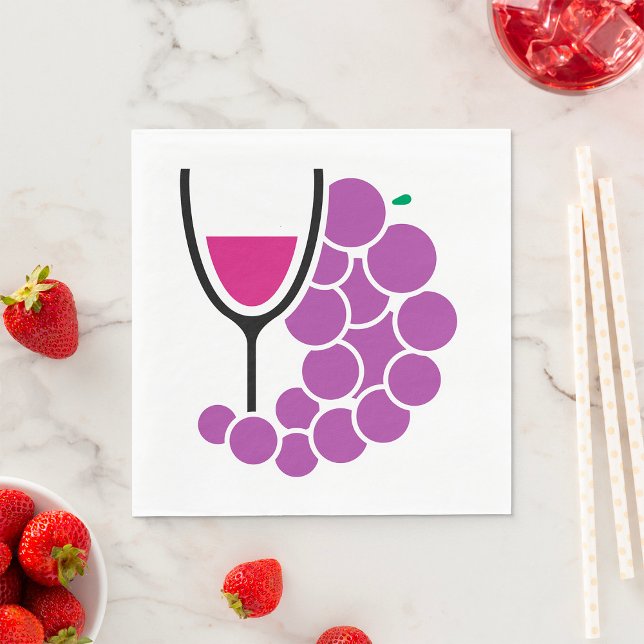 Wine Glass And Grapes Napkin (Creator Uploaded)