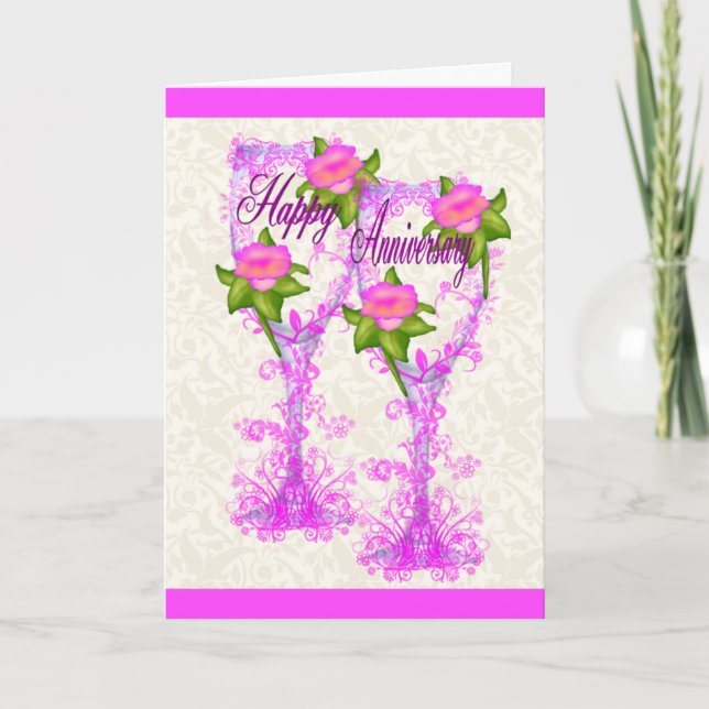 Wine Glass Anniversary Card (Front)