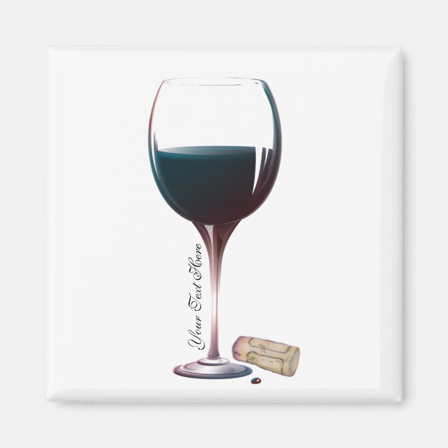 Wine Glass Art Personalized Logo Magnet (Front)