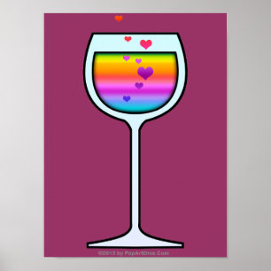 WINE GLASS ART POSTER, ARCHIVAL PRINTS