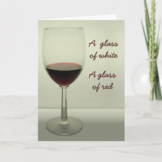 Wine Glass - Belated Birthday Card (Front)