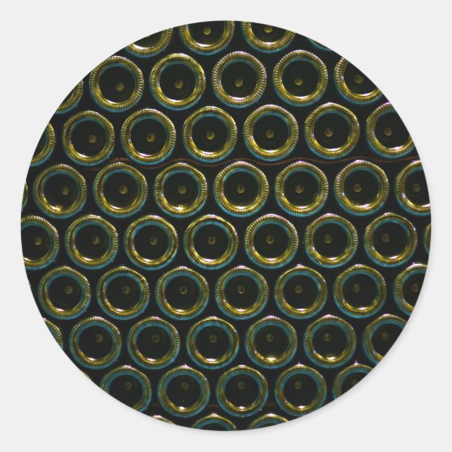 wine glass bottle bottom pattern texture backgroun classic round sticker (Front)