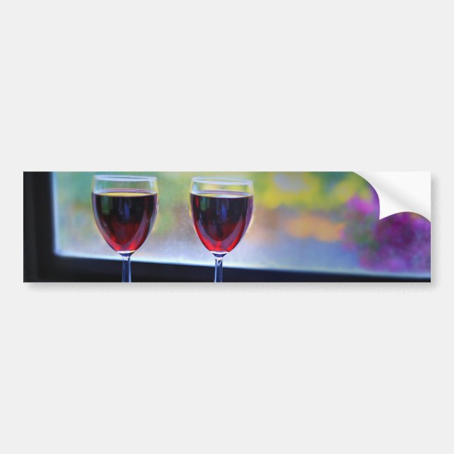 Wine Glass Bumper Sticker (Front)