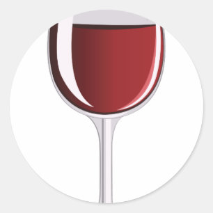 Wine Glass Classic Round Sticker