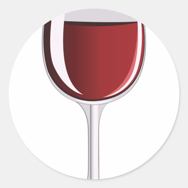 Wine Glass Classic Round Sticker (Front)