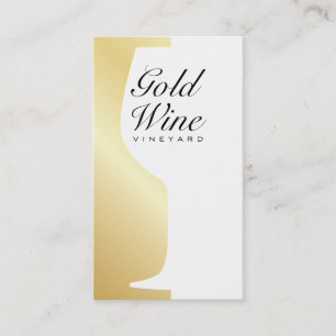 Wine Glass   Counter-space, Gold Business Card