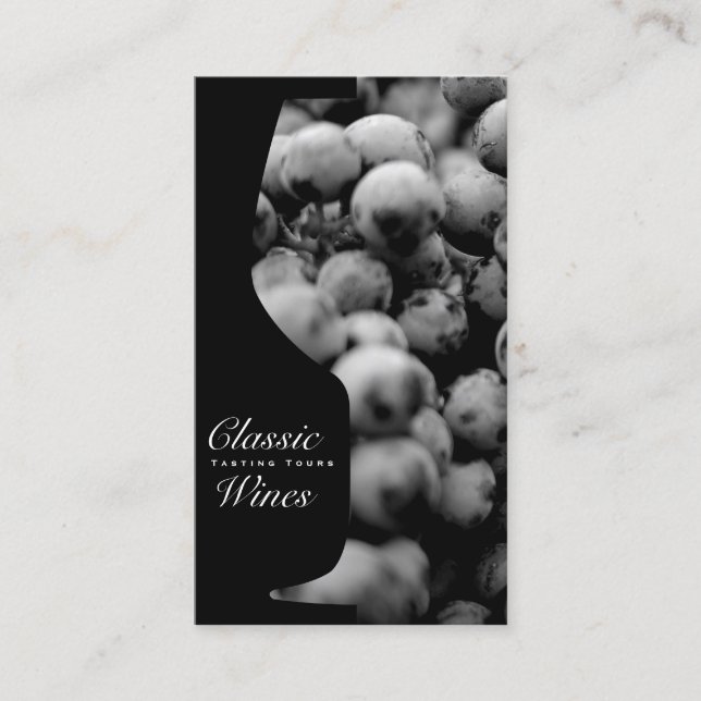 Wine Glass | Counter-space | Grapes on Vine Business Card (Front)