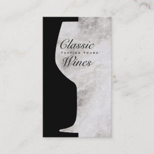Wine Glass   Counter-space with Marble Background Business Card