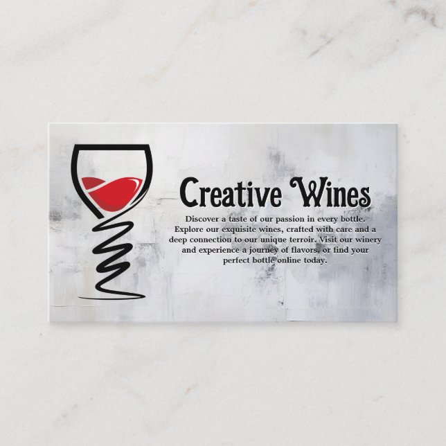 Wine Glass Creative Illustrative Logo  Business Card (Front)