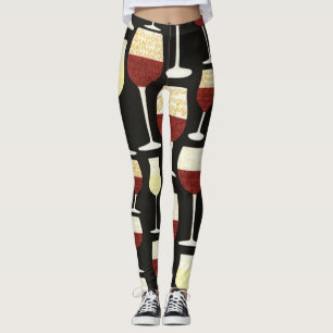 Wine Glass Decor Elegant Pattern Soft Leggings