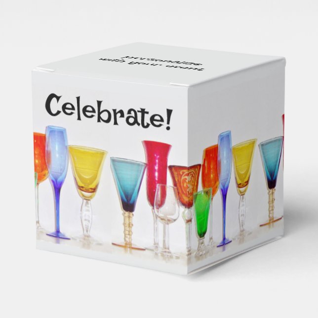 Wine Glass Favor Box (Front Side)