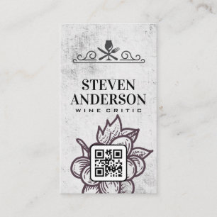 Wine Glass Fork Knife Business Card