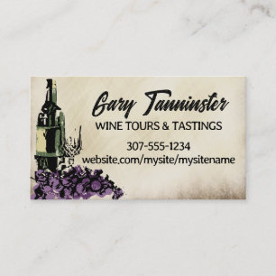 wine glass grapes catering business card