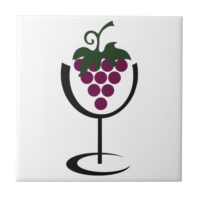 Wine Glass Grapes Tile (Front)