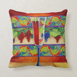 Wine Glass Half Full Throw Pillow